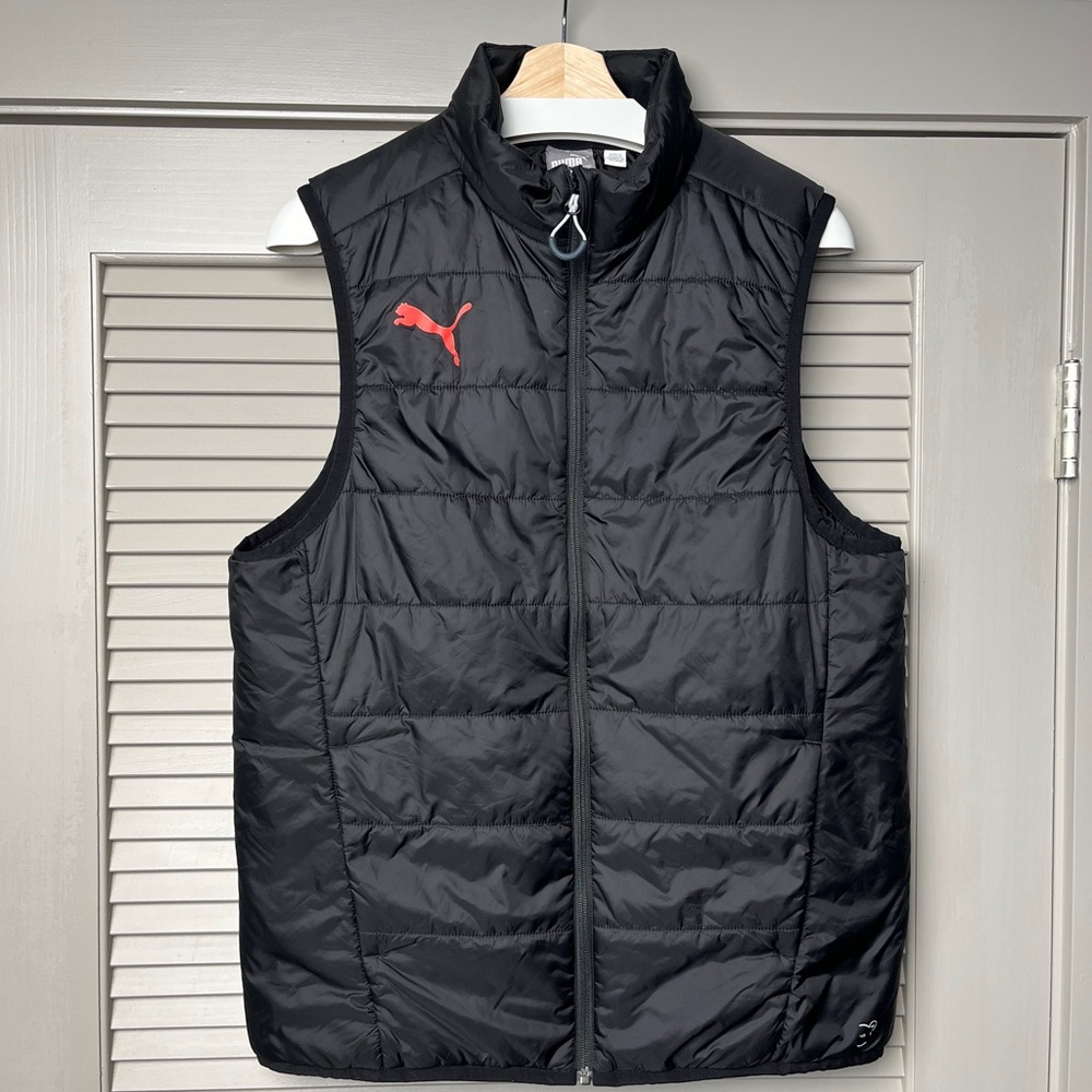 Puma Men's Black Puffer Vest MEDIUM
